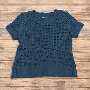 Maurices Large Snowflake Knit Short Sleeve Sweater